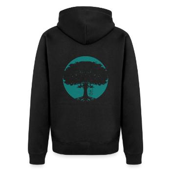 La fille se balance sur l’arbre - Veste à capuche bio Premium Unisexe - noir - Dos - Nico (187cm)