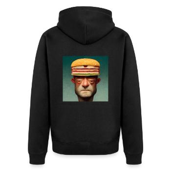 A burger in the head - Unisex Premium Organic Zip Hoodie - black - Back - Nico (187cm)
