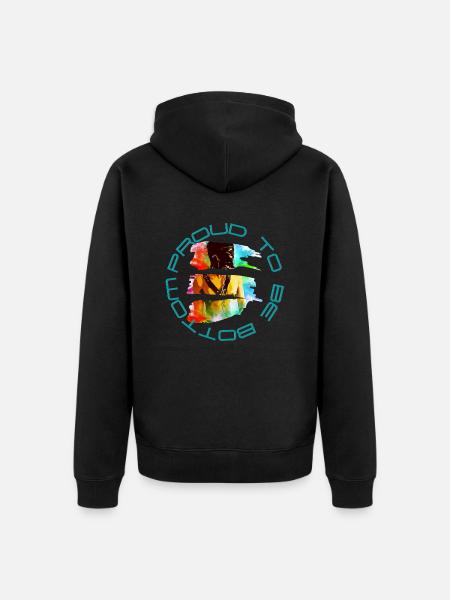 Proud to be Bottom - Unisex Premium Organic Zip Hoodie - black