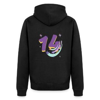 14e anniversaire (Cadeau de 14 ans) - Veste à capuche bio Premium Unisexe - noir - Dos - Nico (187cm)