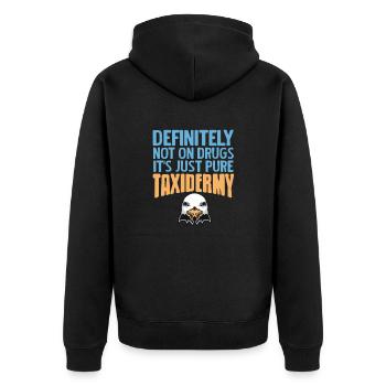 Taxidermie ist fürs Leben - Unisex Premium Bio Zip Hoodie - Schwarz - Hinten - Nico (187cm)