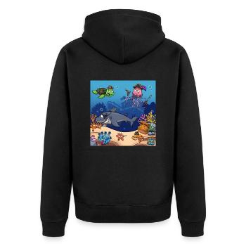 Pirate Sea Creatures - Unisex Premium Organic Zip Hoodie - black - Back - Nico (187cm)