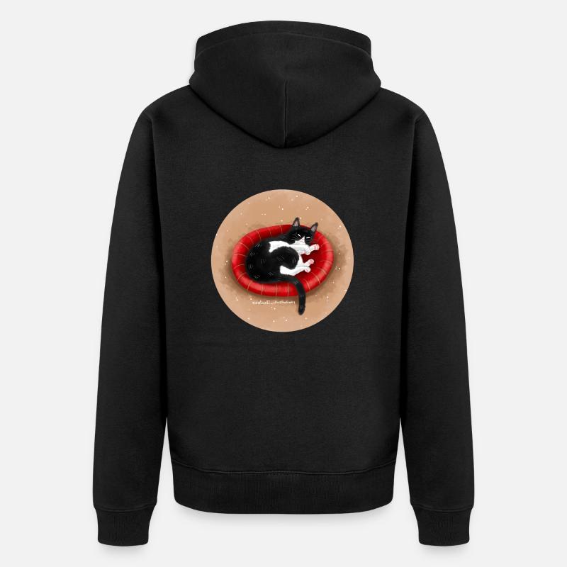 Chat dans le panier - Veste à capuche bio Premium Unisexe - noir