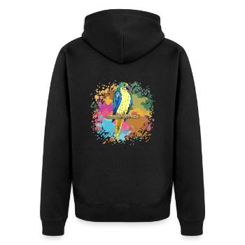 Bird - Unisex Premium Organic Zip Hoodie - black - Back - Nico (187cm)