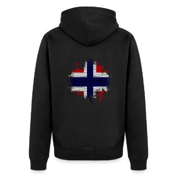 Norge Norge Oslo Skandinavia viking - Premium økologisk unisex-hettejakke - svart - Bak - Nico (187cm)