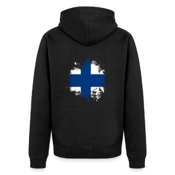 Finlande Suomi helsinki scandinavie viking - Veste à capuche bio Premium Unisexe - noir - Dos - Nico (187cm)