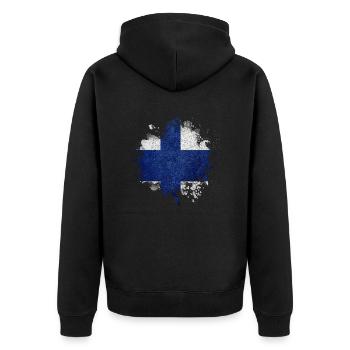 Finlande Suomi helsinki scandinavie viking - Veste à capuche bio Premium Unisexe - noir - Dos - Nico (187cm)