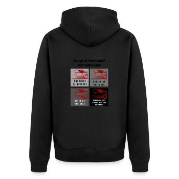ce que je fais durant mon temps libre voiture - Veste à capuche bio Premium Unisexe - noir - Dos - Nico (187cm)