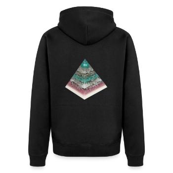 Creativity Pyramid - Unisex Premium Organic Zip Hoodie - black - Back - Nico (187cm)