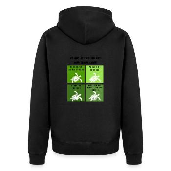 ce que je fais durant mon temps libre tortue - Veste à capuche bio Premium Unisexe - noir - Dos - Nico (187cm)