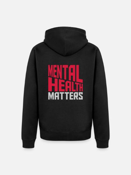 mental health matters quote - Unisex Premium Organic Zip Hoodie - black