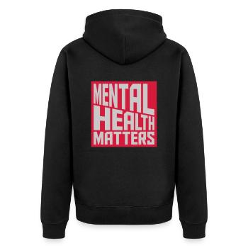 la santé mentale compte citation - Veste à capuche bio Premium Unisexe - noir - Dos - Nico (187cm)