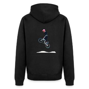 bmx - Unisex Premium Organic Zip Hoodie - black - Back - Nico (187cm)