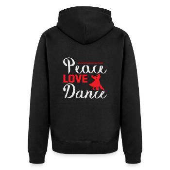 Danse de l’amour de la paix - Veste à capuche bio Premium Unisexe - noir - Dos - Nico (187cm)