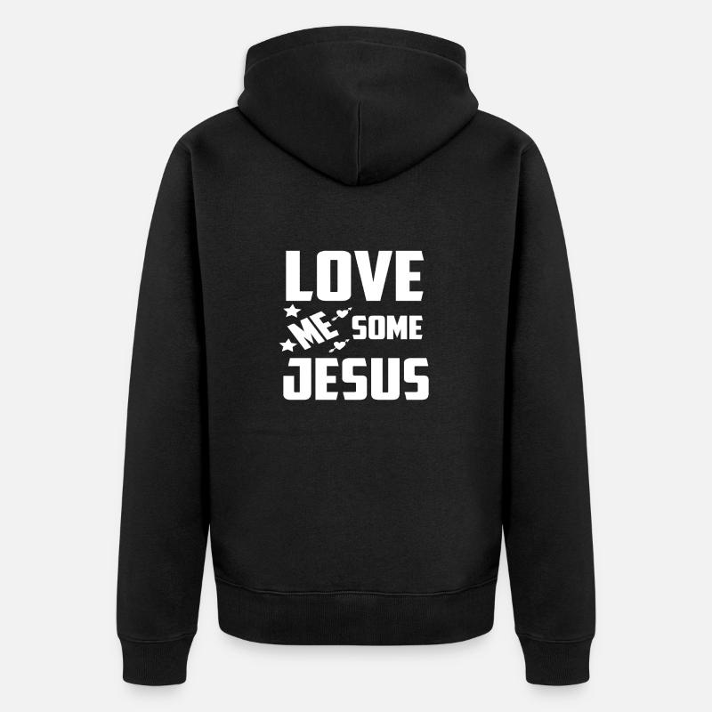 Aime-moi un peu Jésus - Veste à capuche bio Premium Unisexe - noir