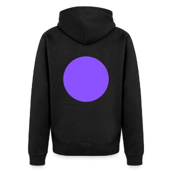 purple circle - Unisex Premium Bio Zip Hoodie - Schwarz - Hinten - Nico (187cm)