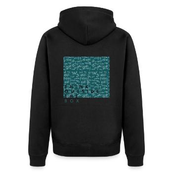 Denken Sie über den Tellerrand hinaus positive Gedanken glücklich - Unisex Premium Bio Zip Hoodie - Schwarz - Hinten - Nico (187cm)