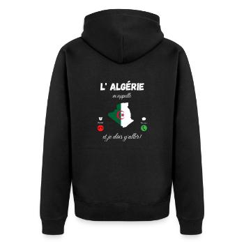 L' Algérie m 'appelle idée cadeau - Veste à capuche bio Premium Unisexe - noir - Dos - Nico (187cm)