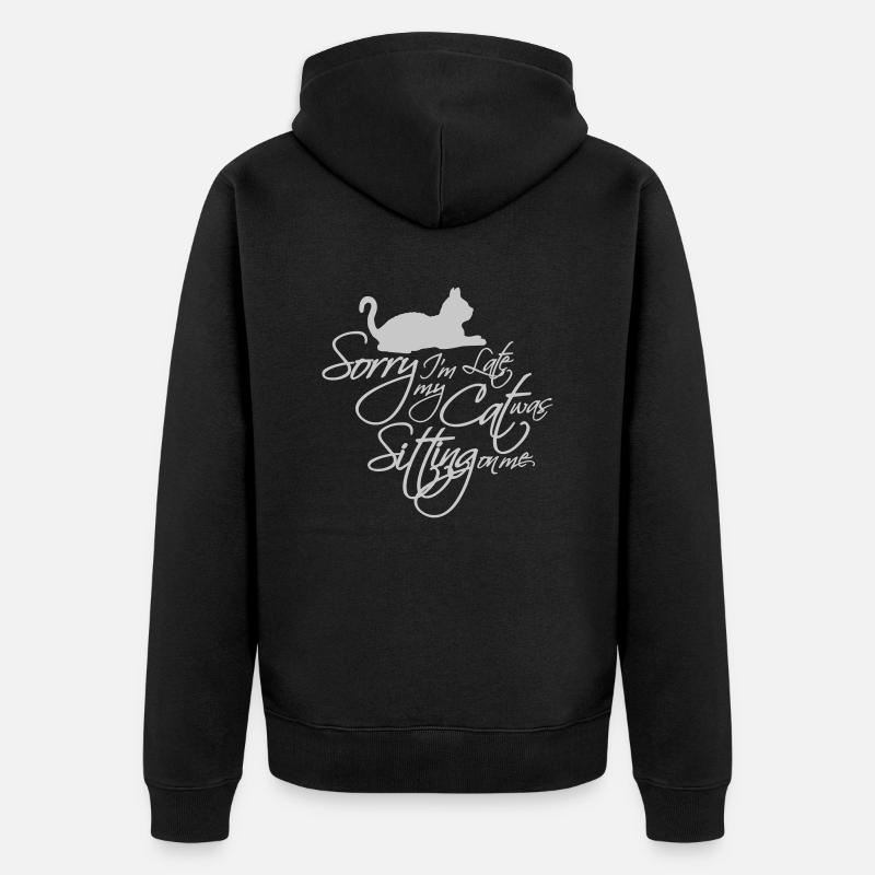 désolé chat était assis - Veste à capuche bio Premium Unisexe - noir