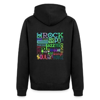 Musique drôle groupe rétro chanson hipster vinyl party - Veste à capuche bio Premium Unisexe - noir - Dos - Nico (187cm)