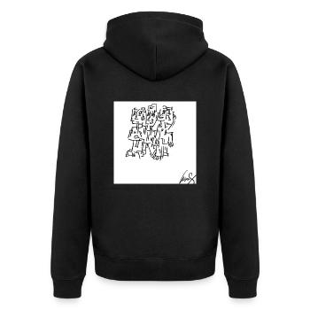 threeb - Unisex Premium Bio Zip Hoodie - Schwarz - Hinten - Nico (187cm)