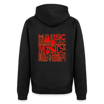 Musique drôle jazz retro song hipster vinyl rock - Veste à capuche bio Premium Unisexe - noir - Dos - Nico (187cm)