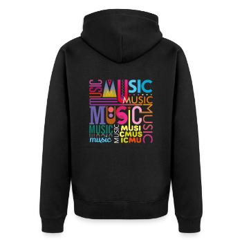 Musique drôle jazz retro song hipster vinyl rock - Veste à capuche bio Premium Unisexe - noir - Dos - Nico (187cm)