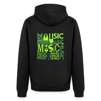 Musique drôle jazz retro song hipster vinyl rock - Veste à capuche bio Premium Unisexe - noir - Dos - Nico (187cm)
