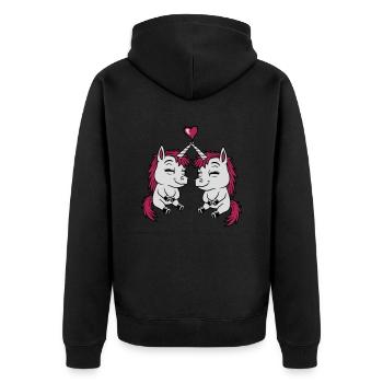 2 Amis Licorne Amour - Veste à capuche bio Premium Unisexe - noir - Dos - Nico (187cm)