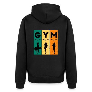 GYM Chemise Femme - Veste à capuche bio Premium Unisexe - noir - Dos - Nico (187cm)