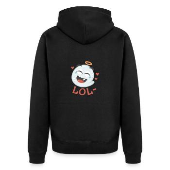LOL- - Veste à capuche bio Premium Unisexe - noir - Dos - Nico (187cm)