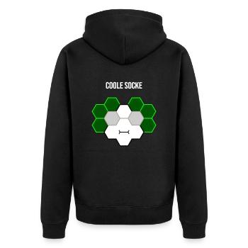 Coole Socke - Unisex Premium Bio Zip Hoodie - Schwarz - Hinten - Nico (187cm)