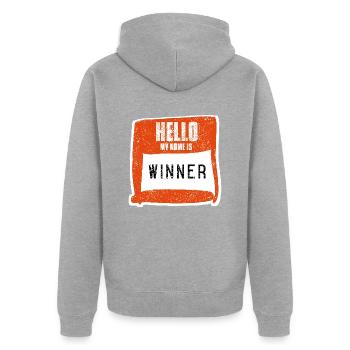 Gagnant - Gagnant - Veste à capuche bio Premium Unisexe - gris chiné - Dos - Nico (187cm)