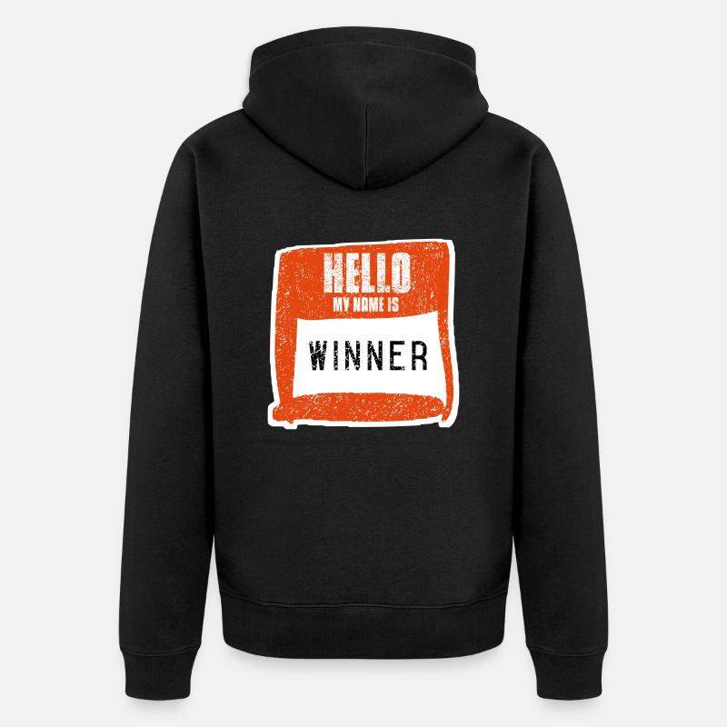 Gewinner - Sieger - Unisex Premium Bio Zip Hoodie - Schwarz