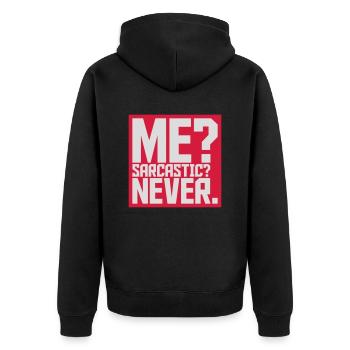 me sarcastic never quote - Unisex Premium Organic Zip Hoodie - black - Back - Nico (187cm)