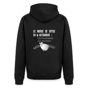LE MONDE SE DIVISE EN 2 CATÉGORIES - Veste à capuche bio Premium Unisexe - noir - Dos - Nico (187cm)
