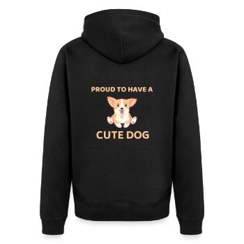 Fier d’avoir un chien mignon - Veste à capuche bio Premium Unisexe - noir - Dos - Nico (187cm)
