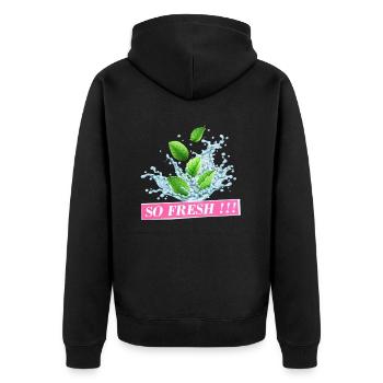 So Fresh - Unisex Premium Bio Zip Hoodie - Schwarz - Hinten - Nico (187cm)