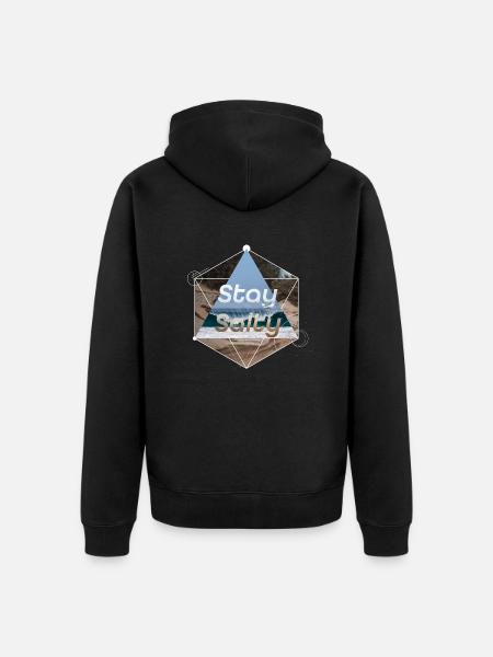 Stay Salty - Premium økologisk unisex-hættejakke - sort