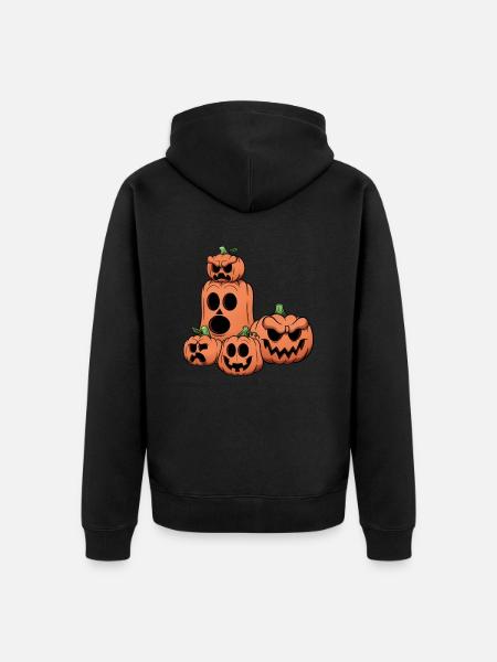 Halloween Pumpkins - Unisex Premium Organic Zip Hoodie - black