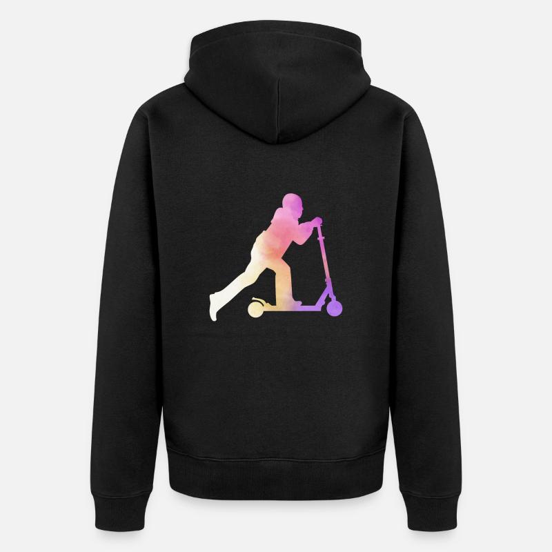 Freestyle Roller Aquarell Roller - Unisex Premium Bio Zip Hoodie - Schwarz