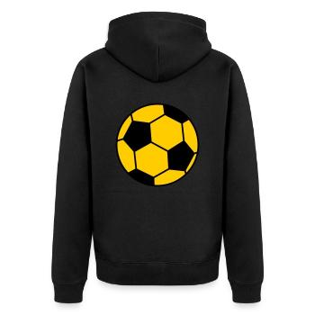 Football Ball - Unisex Premium Organic Zip Hoodie - black - Back - Nico (187cm)