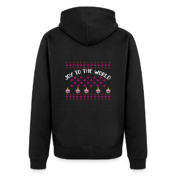 Joy to the World - Unisex Premium Organic Zip Hoodie - black - Back - Nico (187cm)