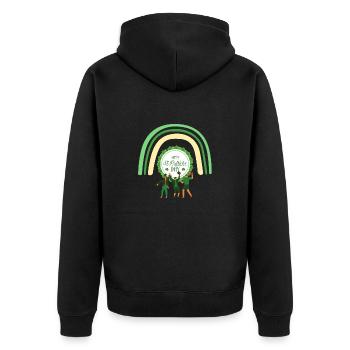 Happy Saint Patrick's day - Unisex Premium Organic Zip Hoodie - black - Back - Nico (187cm)