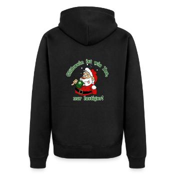 GlühweinTee2 1 - Unisex Premium Bio Zip Hoodie - Schwarz - Hinten - Nico (187cm)