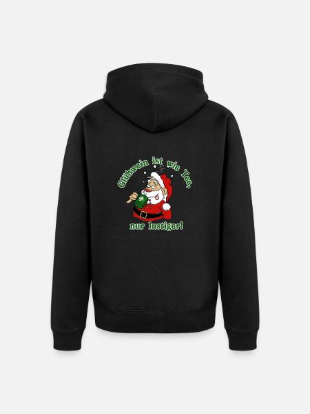 GlühweinTee2 1 - Unisex Premium Bio Zip Hoodie - Schwarz