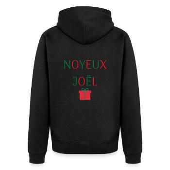Pull de Noël marrant - Veste à capuche bio Premium Unisexe - noir - Dos - Nico (187cm)