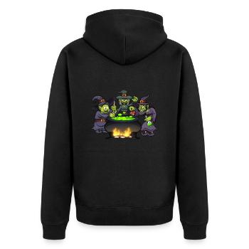Halloween Hexen - Unisex Premium Bio Zip Hoodie - Schwarz - Hinten - Nico (187cm)