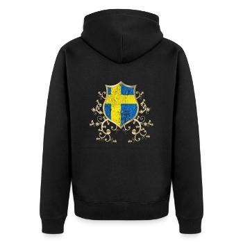 Suède Suède Viking Scandinavie Nordique Milieu de l’été - Veste à capuche bio Premium Unisexe - noir - Dos - Nico (187cm)