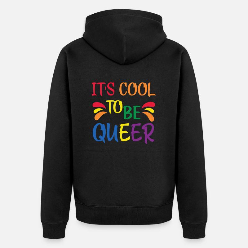 C’est cool d’être queer - Veste à capuche bio Premium Unisexe - noir